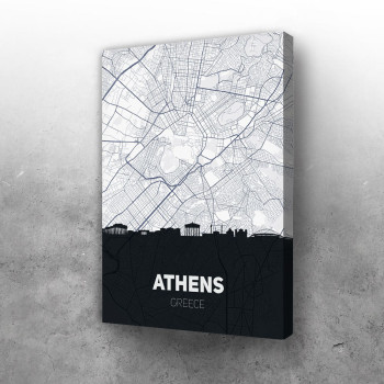 Atina mapa i silueta grada