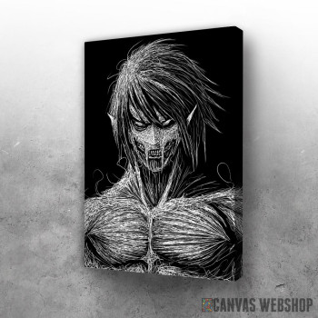 Slika Attack On Titan Eren black and white Slika Attack On Titan Eren black and white