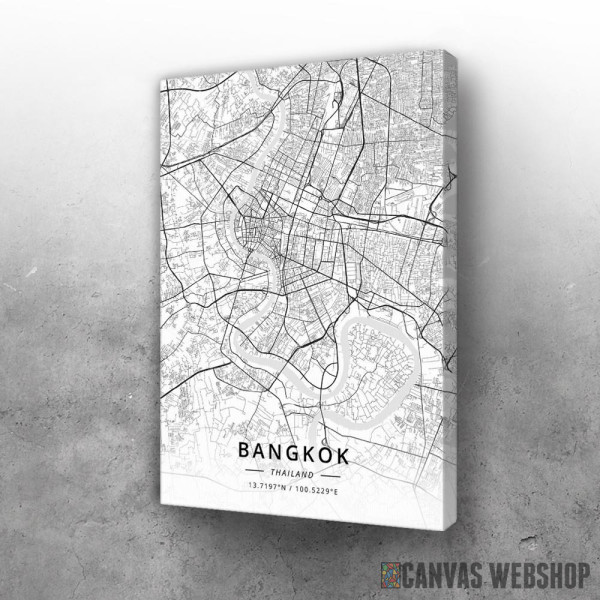 Slika Bangkok mapa - white Slika Bangkok mapa - white
