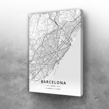 Barselona mapa - white