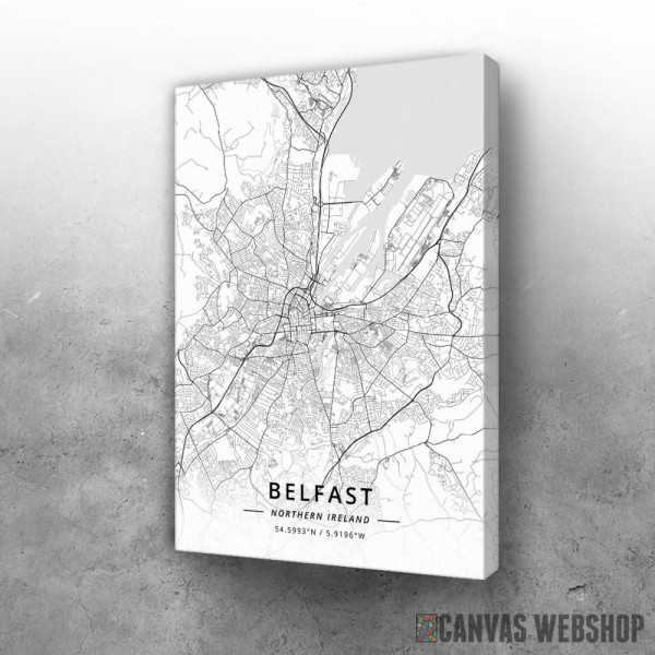 Slika Belfast mapa - white
