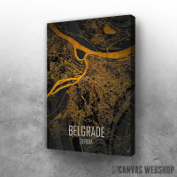 Slika Beograd mapa - black and orange