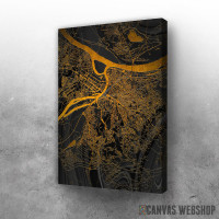 Slika Beograd mapa - crno zlatno