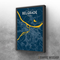 Slika Beograd mapa - plavo