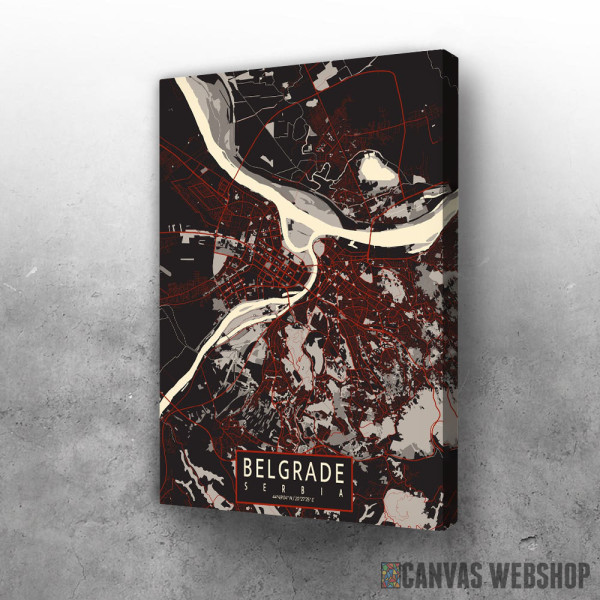 Slika Beograd mapa u boji