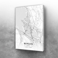 Bergen mapa - white