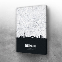 Berlin mapa i silueta grada