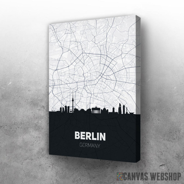 Slika Berlin mapa i silueta grada Slika Berlin mapa i silueta grada