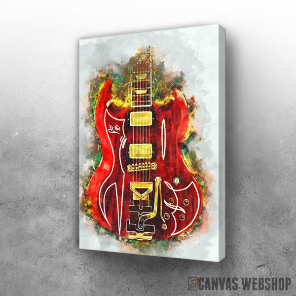 Slika Billy Gibbons red guitar Slika Billy Gibbons red guitar