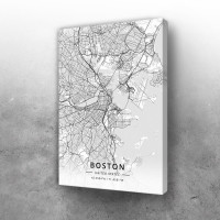 Boston mapa - white