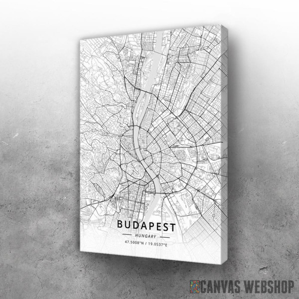 Slika Budimpešta mapa - white