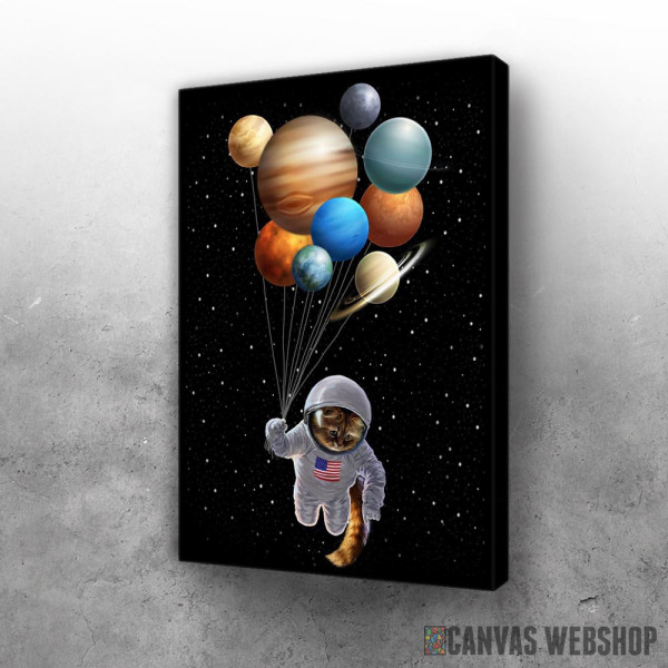 Slika Cat Holding Planet Balloon