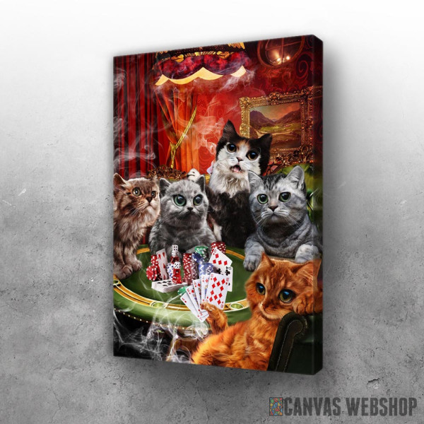 Slika Cat Playing Poker Game Slika Cat Playing Poker Game