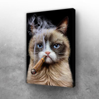 Disgruntle Cat with Cigar