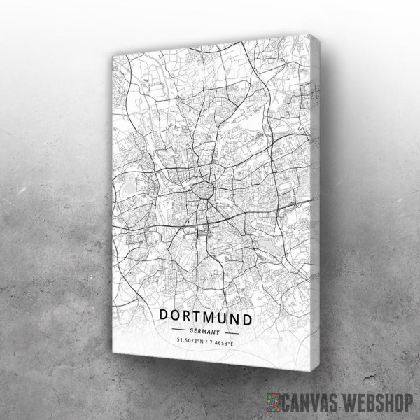 Slika Dortmund mapa - white Slika Dortmund mapa - white
