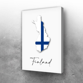 Finska - mapa i zastava