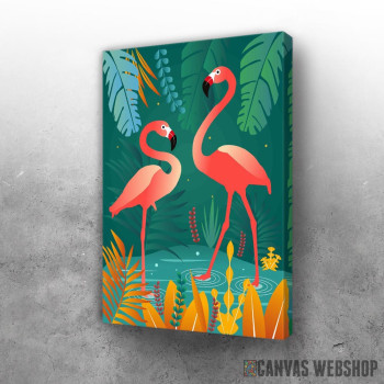 Slika Flamingos Birds on water