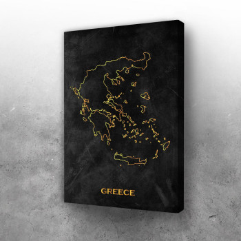 Grčka mapa - crno zlatno