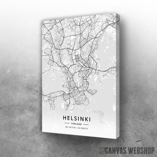 Slika Helsinki mapa - white Slika Helsinki mapa - white