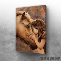 Slika Horse and Girl Canvas
