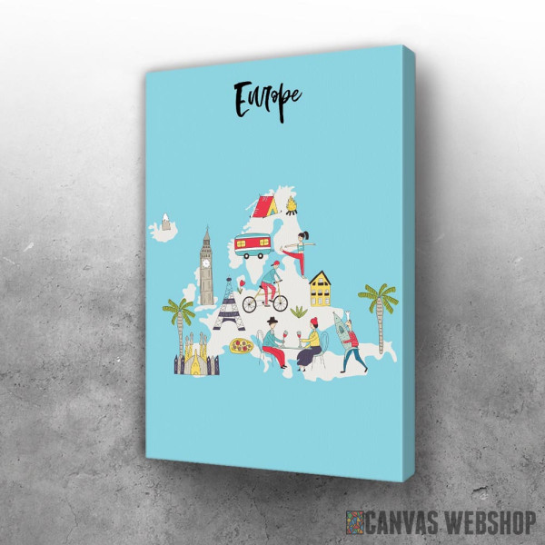 Slika Ilustrovana mapa Evrope