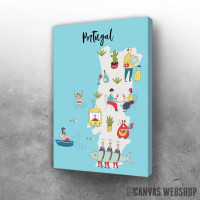 Slika Ilustrovana mapa Portugala