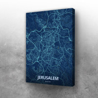 Jerusalim mapa - plavo