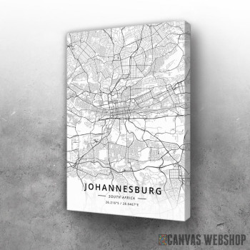 Slika Johanesburg mapa - white Slika Johanesburg mapa - white