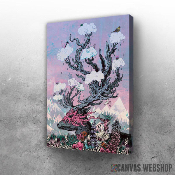 Slika Journeying Spirit (deer) sunset