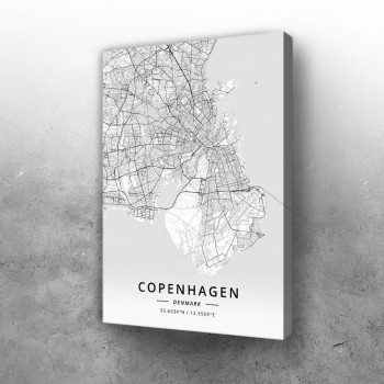 Kopenhagen mapa - white