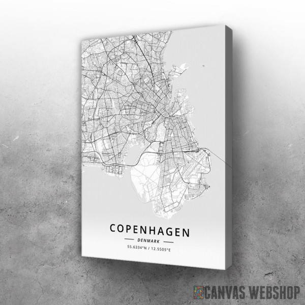 Slika Kopenhagen mapa - white Slika Kopenhagen mapa - white