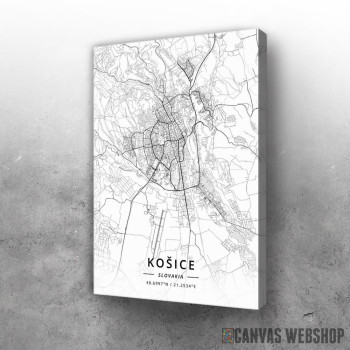 Slika Košice mapa - white