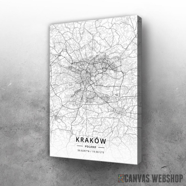 Slika Krakov mapa - white Slika Krakov mapa - white