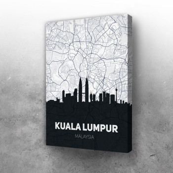 Kuala Lumpur mapa i silueta grada
