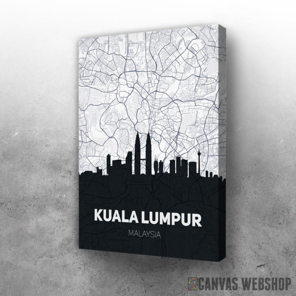 Slika Kuala Lumpur mapa i silueta grada Slika Kuala Lumpur mapa i silueta grada