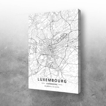Luksemburg mapa - white