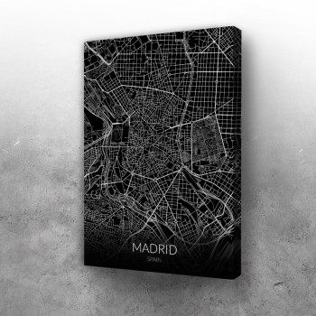 Madrid  mapa - crno belo
