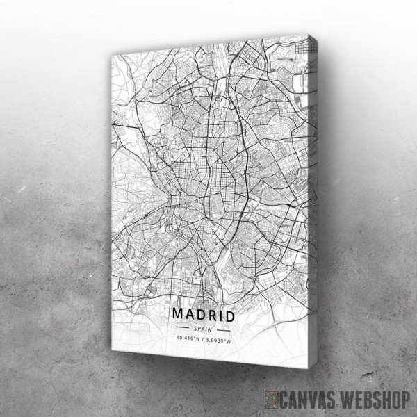 Slika Madrid mapa - white Slika Madrid mapa - white
