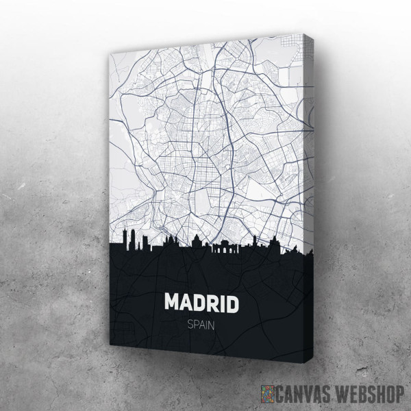 Slika Madrid mapa i silueta grada