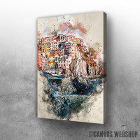 Slika Manarola in Watercolor
