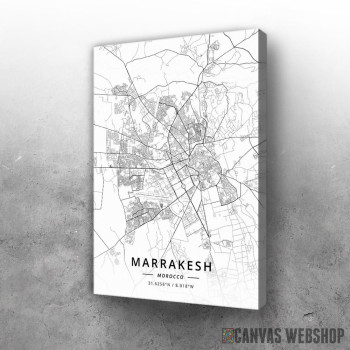 Slika Marakeš mapa - white Slika Marakeš mapa - white