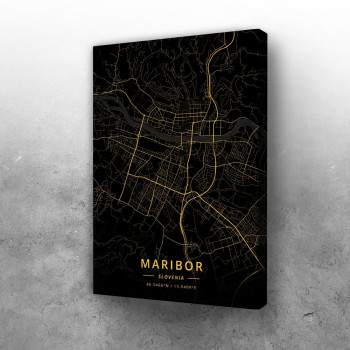 Maribor mapa - crno zlatno