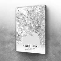 Melburn mapa - white