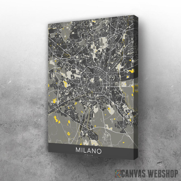Slika Milano mapa - sivo Slika Milano mapa - sivo