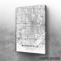 Slika Mineapolis mapa - white