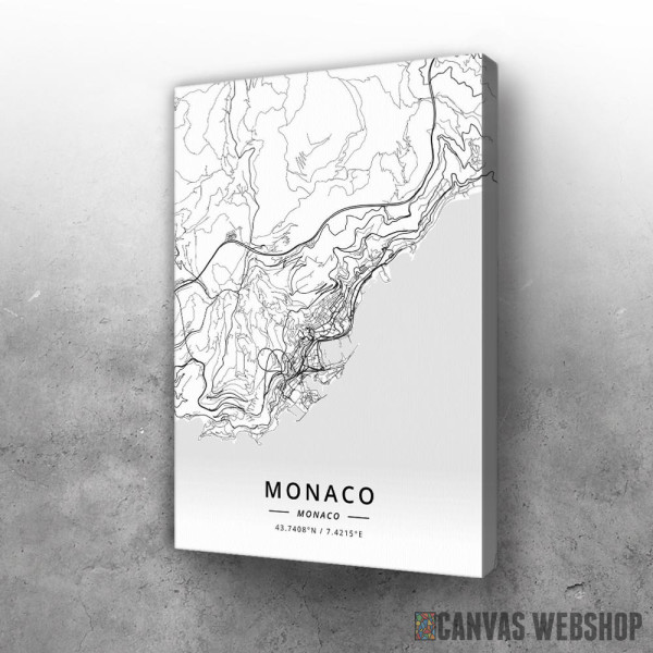 Slika Monako mapa - white