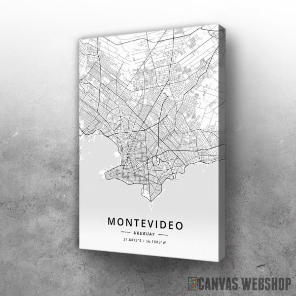 Slika Montevideo mapa - white Slika Montevideo mapa - white