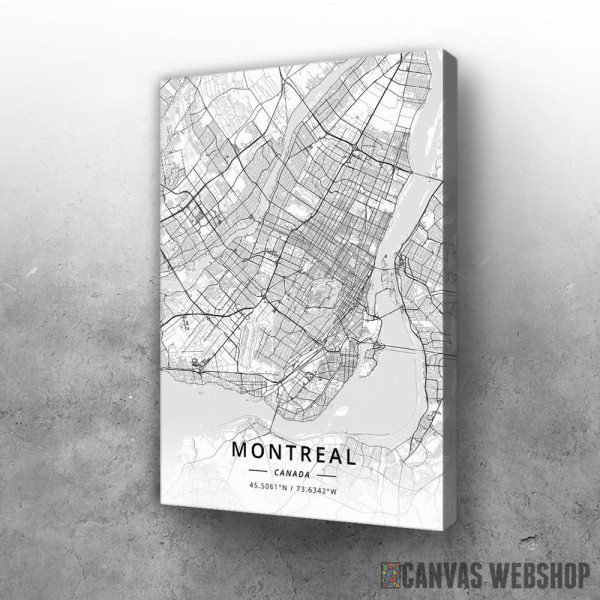 Slika Montreal mapa - white Slika Montreal mapa - white