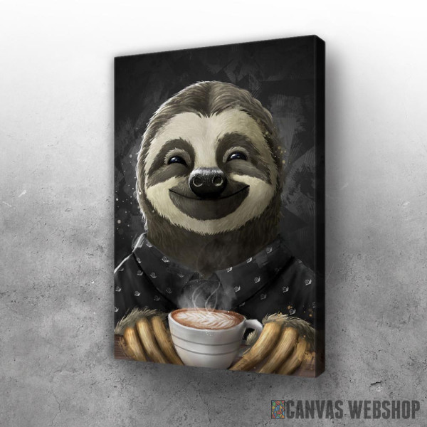 Slika Morning Sloth Coffee Black Slika Morning Sloth Coffee Black