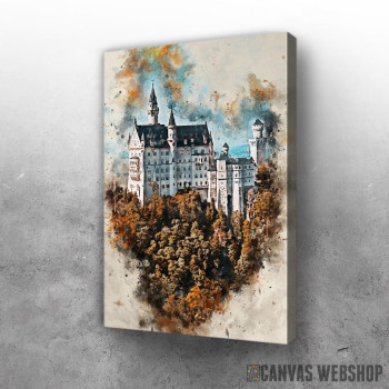 Slika Neuschwanstein Watercolor Slika Neuschwanstein Watercolor